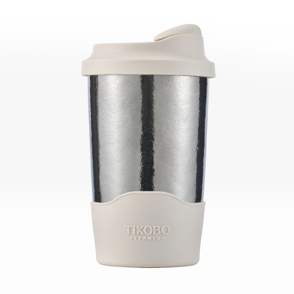TiKOBO鈦工坊 純鈦雙層真空 蛋形杯 480ml/ 山岩灰