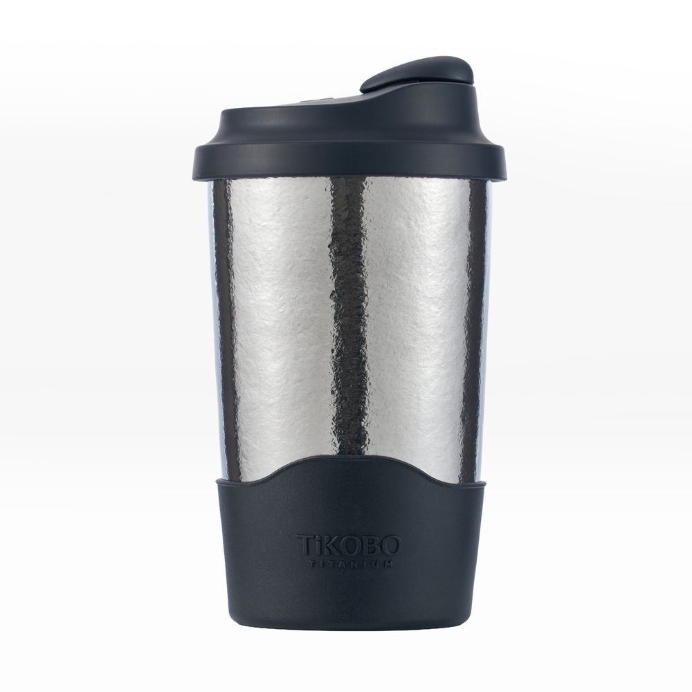 TiKOBO鈦工坊 純鈦雙層真空 蛋形杯 480ml/ 曜石黑