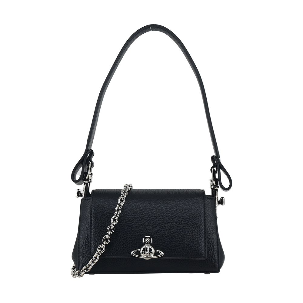 Vivienne Westwood Hazel皮革肩背斜背兩用包-小/黑/平行輸入