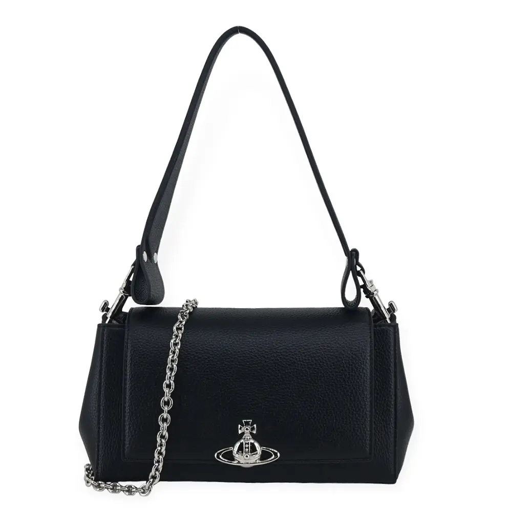 Vivienne Westwood Hazel皮革肩背斜背兩用包-中/黑/平行輸入