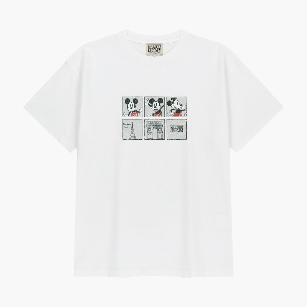 MARITHÉ FRANÇOIS GIRBAUD [MARITHE_DISNEY] MICKEY_FILMSTRIP TEE Disney 聯名米奇底片圖案短袖T恤/ 白色white/ 預購 L