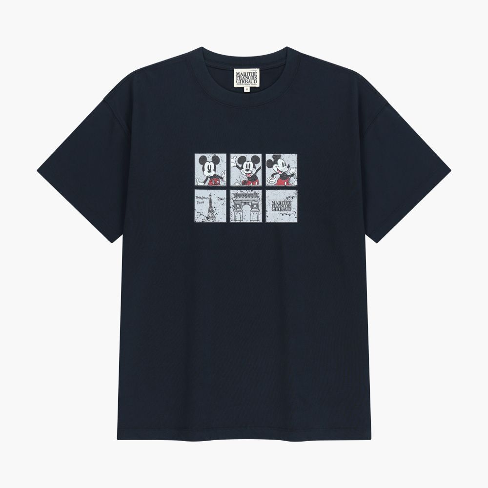 MARITHÉ FRANÇOIS GIRBAUD [MARITHE_DISNEY] MICKEY_FILMSTRIP TEE Disney 聯名米奇底片圖案短袖T恤/ 深藍navy/ 預購 S