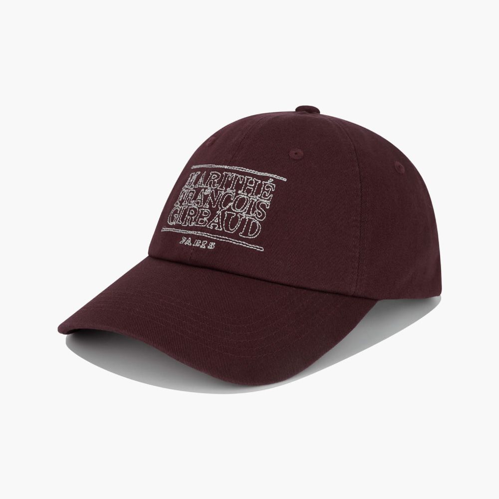MARITHÉ FRANÇOIS GIRBAUD DOODLE CLASSIC LOGO COVERED CAP 塗鴉風刺繡經典標誌棒球帽 酒紅burgundy