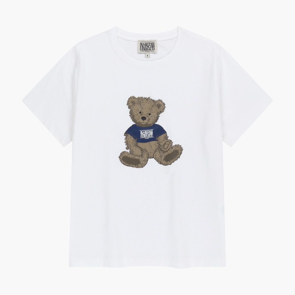 MARITHÉ FRANÇOIS GIRBAUD W DOODLE BEAR TEE 女款 塗鴉小熊短袖T恤/ 白色/米色white/beige/ 預購 M