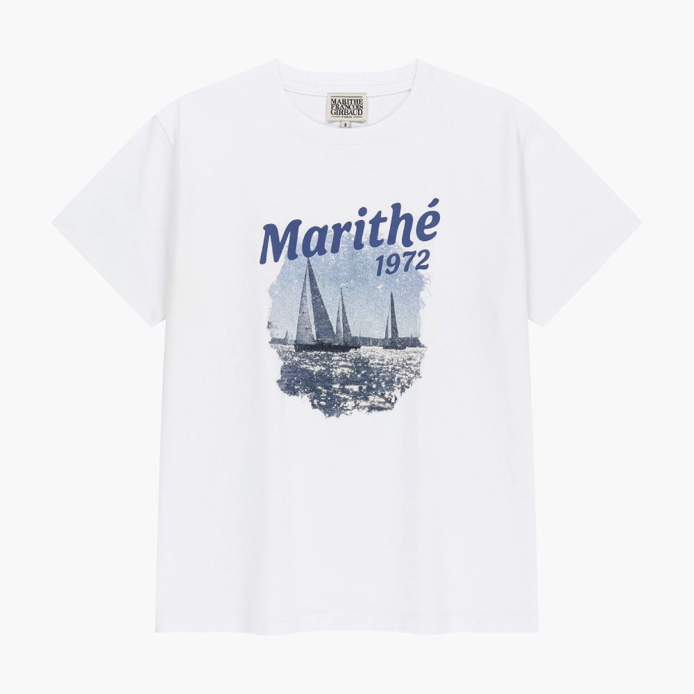 MARITHÉ FRANÇOIS GIRBAUD AEROCOOL VACANCE GRAPHIC TEE 度假圖案短袖T恤/ 白色white/ 預購 XL