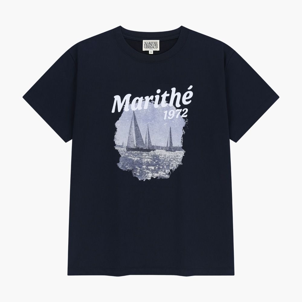 MARITHÉ FRANÇOIS GIRBAUD AEROCOOL VACANCE GRAPHIC TEE 度假圖案短袖T恤/ 深藍dark navy/ 預購 XL