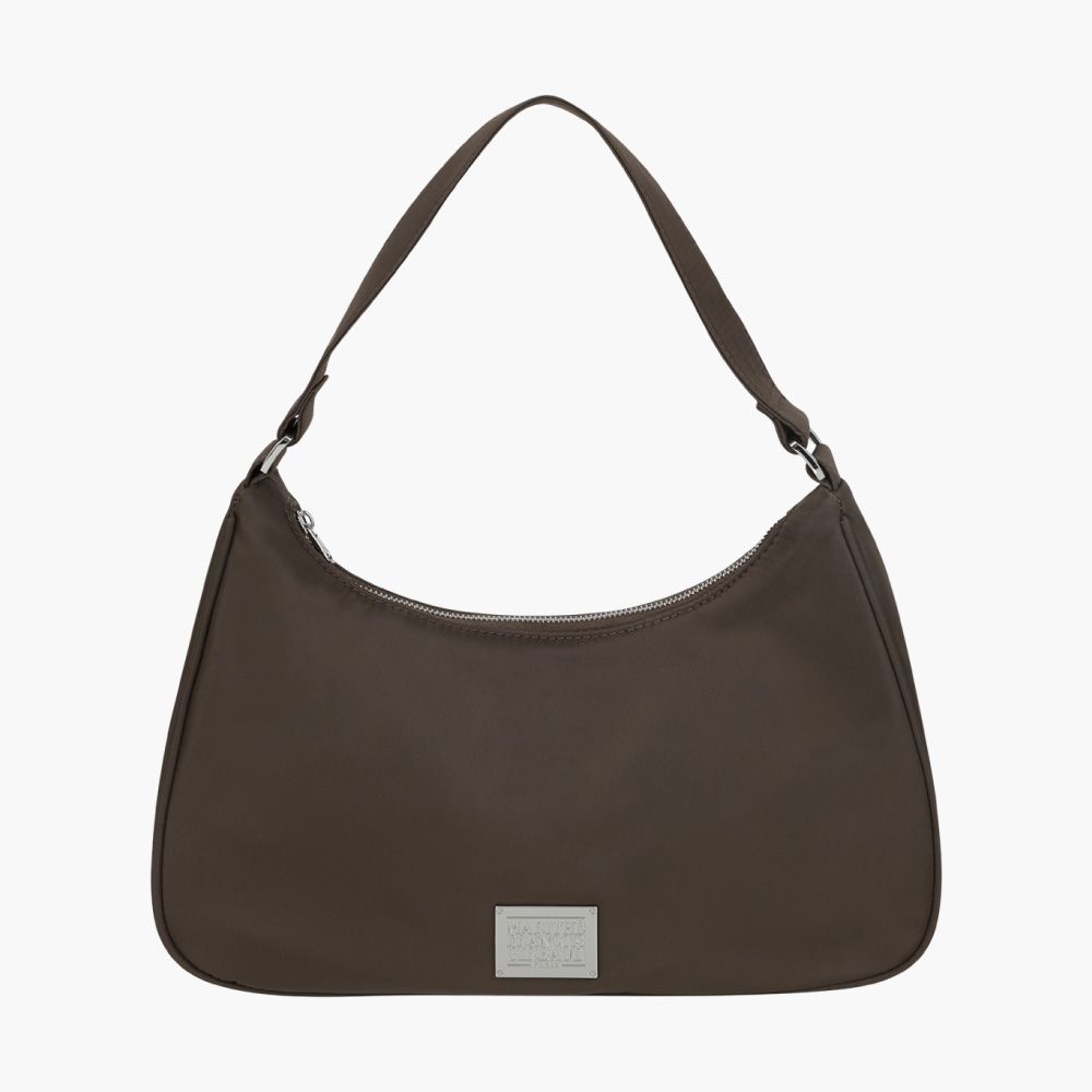 MARITHÉ FRANÇOIS GIRBAUD CLASSIC LOGO HOBO BAG 經典金屬標誌腋下包 棕色brown