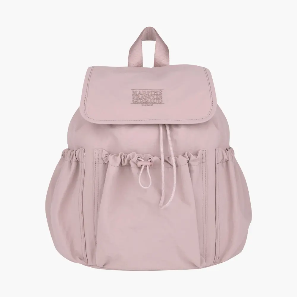 MARITHÉ FRANÇOIS GIRBAUD CLASSIC LOGO STOPPER POCKET BACKPACK 經典標誌束口袋後背包 灰粉gray/pink