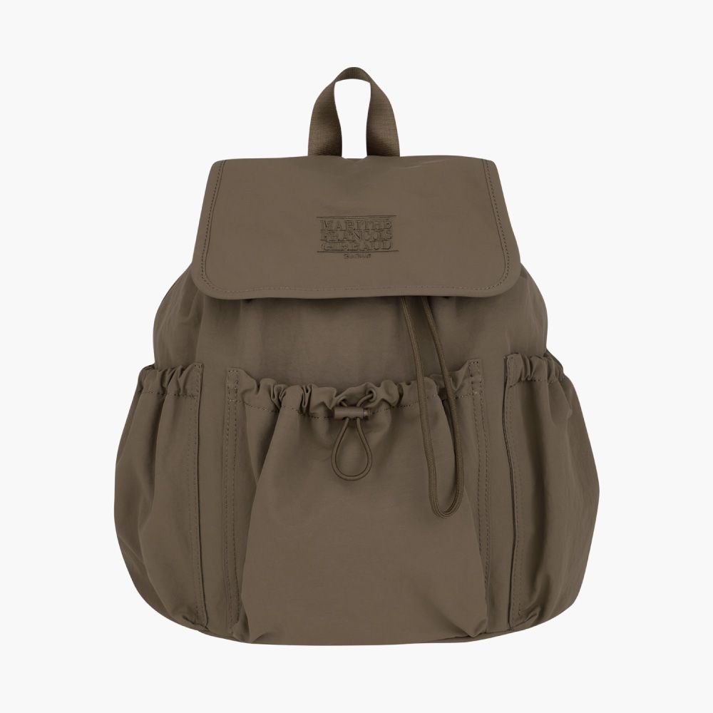 MARITHÉ FRANÇOIS GIRBAUD CLASSIC LOGO STOPPER POCKET BACKPACK 經典標誌束口袋後背包 棕色brown