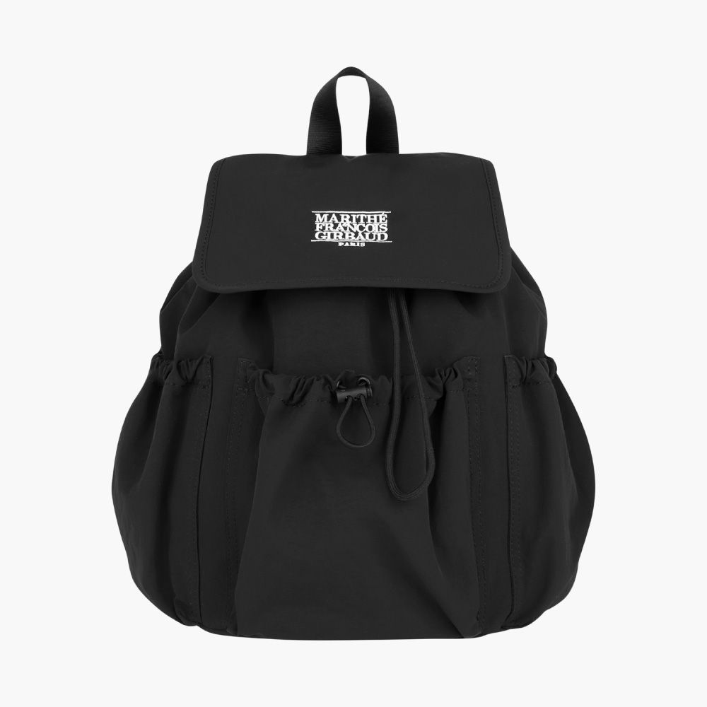 MARITHÉ FRANÇOIS GIRBAUD CLASSIC LOGO STOPPER POCKET BACKPACK 經典標誌束口袋後背包 黑色black