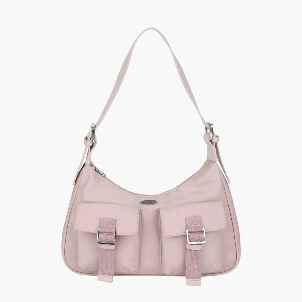 MARITHÉ FRANÇOIS GIRBAUD REGULAR LOGO 2WAY HOBO BAG 經典標誌兩用尼龍Hobo包 粉紅色pink