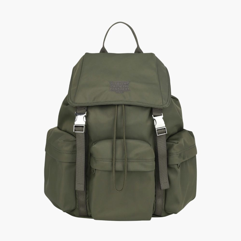 MARITHÉ FRANÇOIS GIRBAUD CLASSIC LOGO METAL BUCKLE BACKPACK 經典標誌金屬扣後背包 卡其色khaki