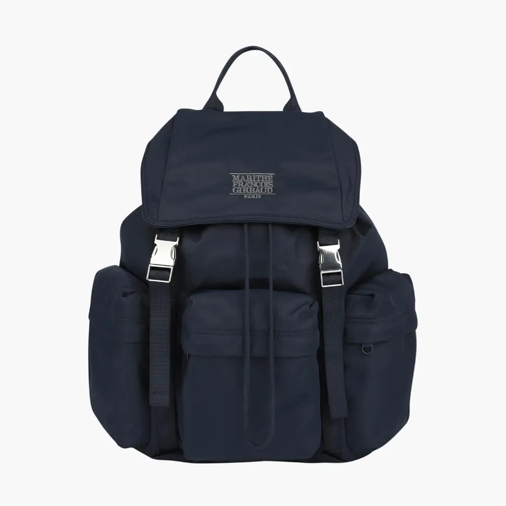 MARITHÉ FRANÇOIS GIRBAUD CLASSIC LOGO METAL BUCKLE BACKPACK 經典標誌金屬扣後背包 深藍navy