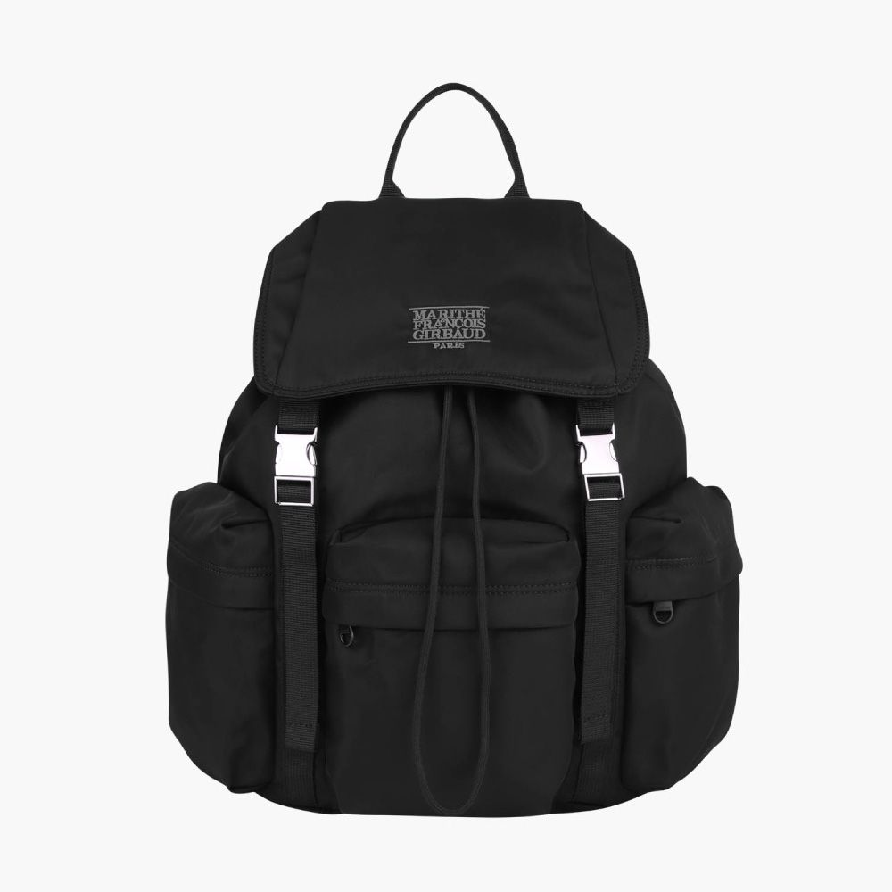 MARITHÉ FRANÇOIS GIRBAUD CLASSIC LOGO METAL BUCKLE BACKPACK 經典標誌金屬扣後背包 黑色black
