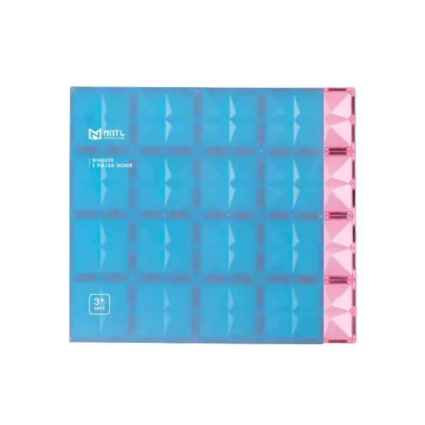 MNTL磁力片/ 大傢伙Biggers/ 經典藍+粉彩紅/ 2pcs