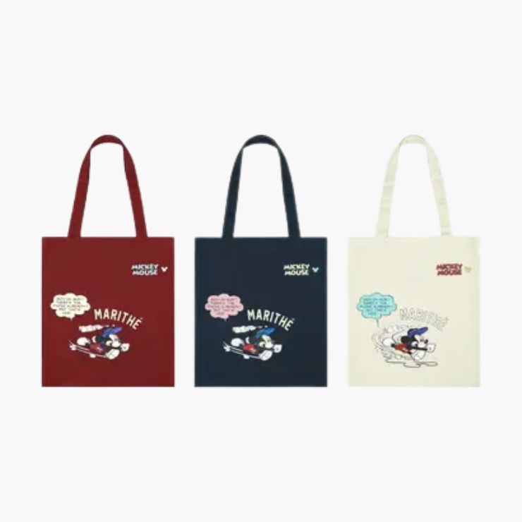 MARITHÉ FRANÇOIS GIRBAUD [MARITHE_DISNEY] MICKEY_COMIC ECO BAG Disney 聯名米奇漫畫環保袋 深藍navy
