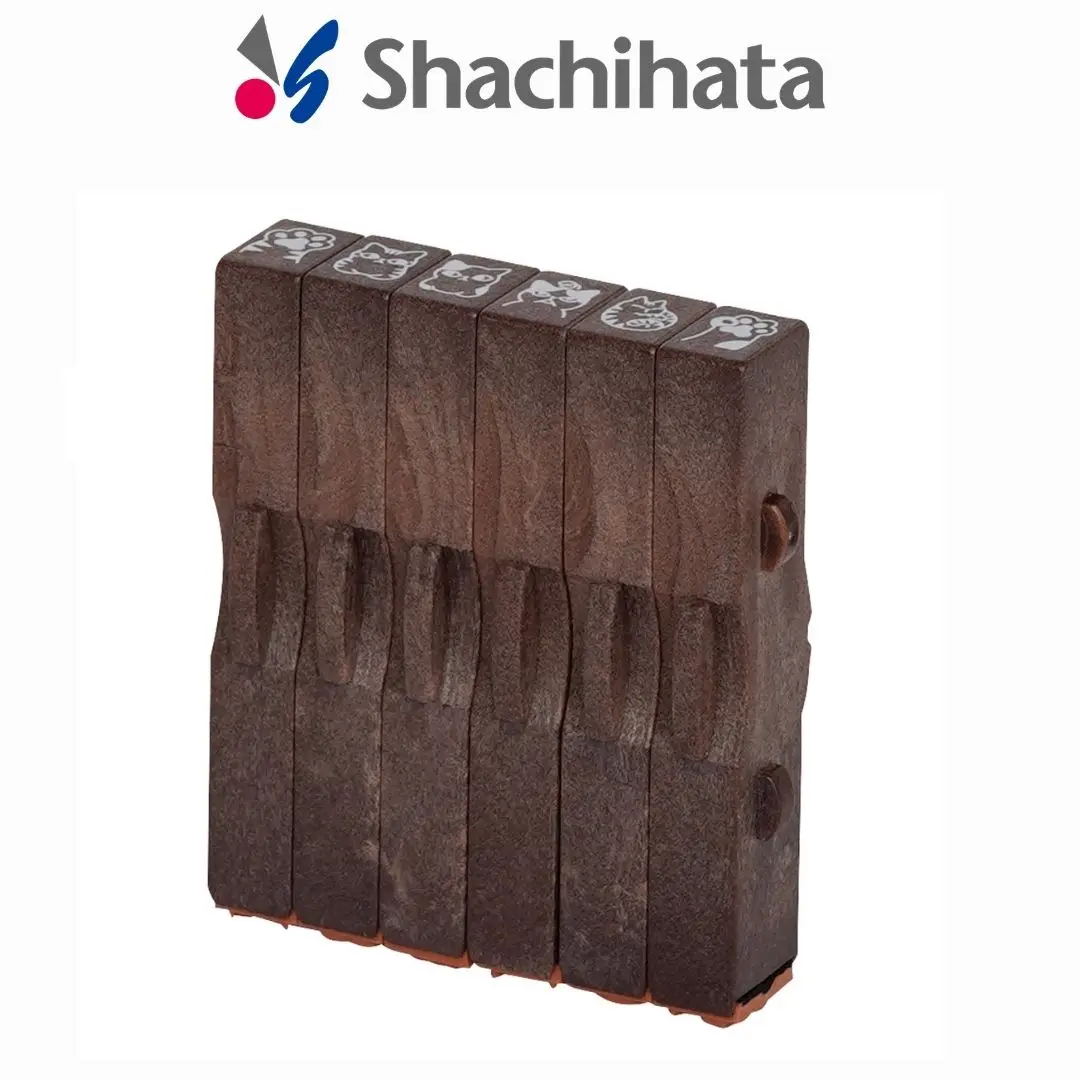 Shachihata連結章圖案6入擴充組/ 貓咪A