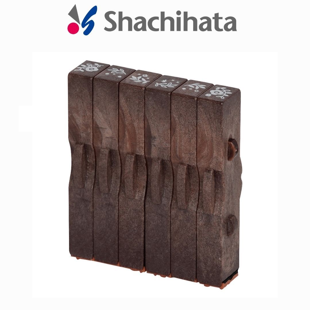 Shachihata連結章圖案6入擴充組/ 植物B