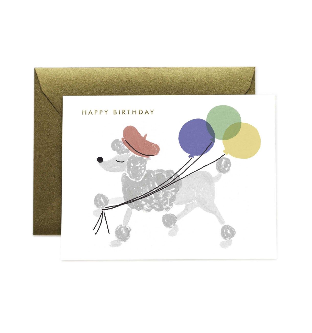 美國 RIFLE PAPER 生日卡/ French Poodle Birthday