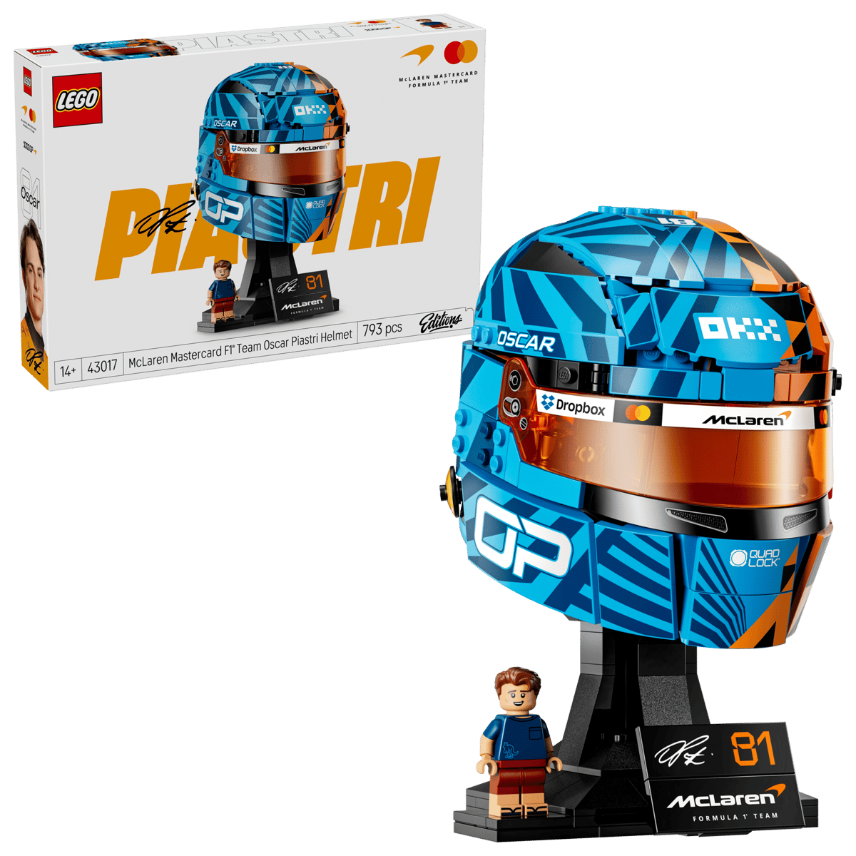 LEGO樂高積木/ Edition/ 43017/ F1-奧斯卡．皮亞斯特里 安全帽