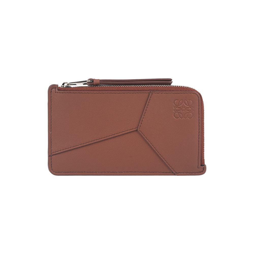 【LOEWE】Puzzle Edge 經典小牛皮長形拉鍊零錢包/卡片夾(布朗尼色)/ 平行輸入