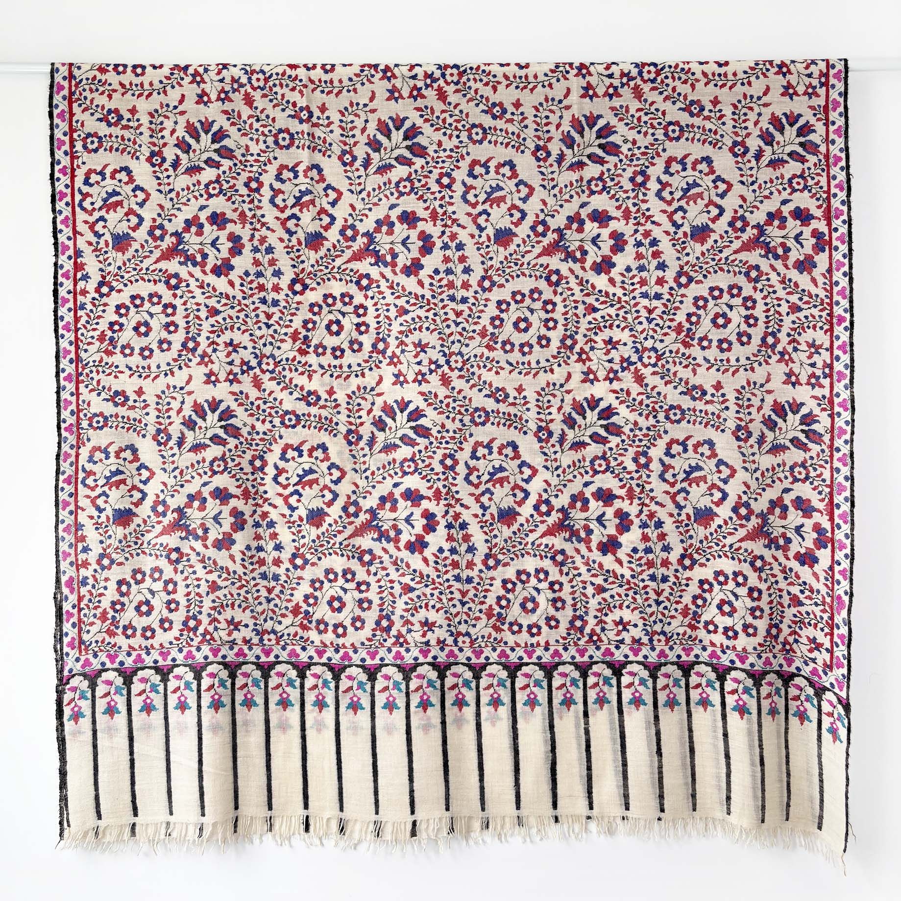 《Bala Shawls》Hand Woven Kani Pashmina Shawls 喀什米爾頂級手織披肩/ 雪底緋藍