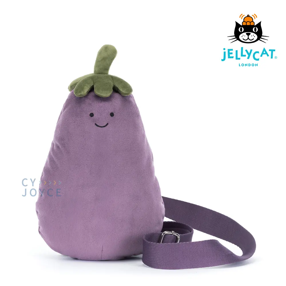 Jellycat趣味茄子斜背包