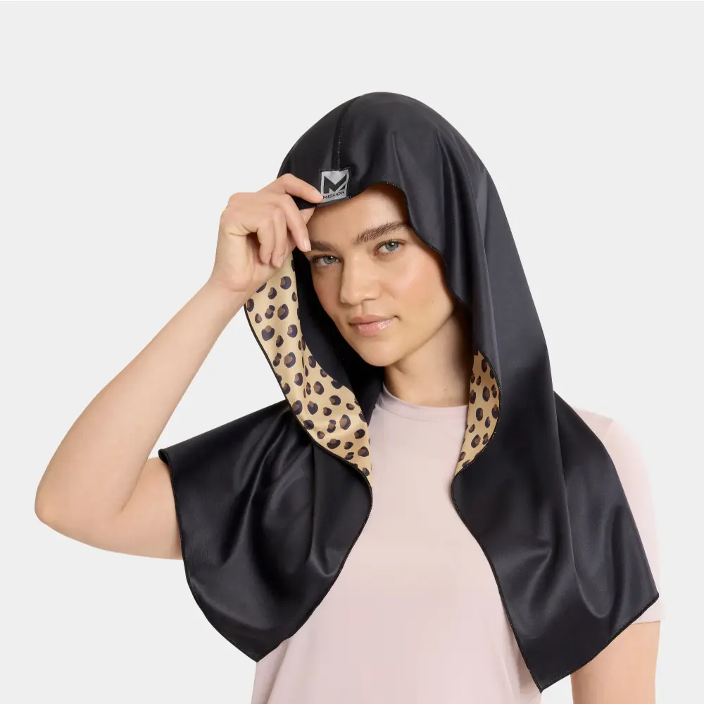 Mission 美國水冷瞬涼連帽運動巾/Hoodie Towels 豹紋