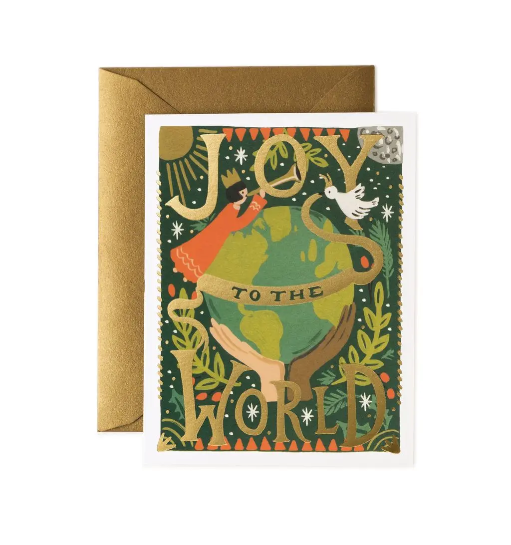 美國RIFLE PAPER 聖誕卡/ Joy to the World