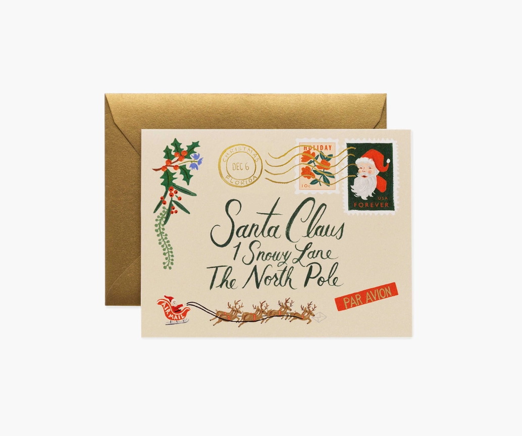 美國RIFLE PAPER 聖誕卡/ Santa Letter