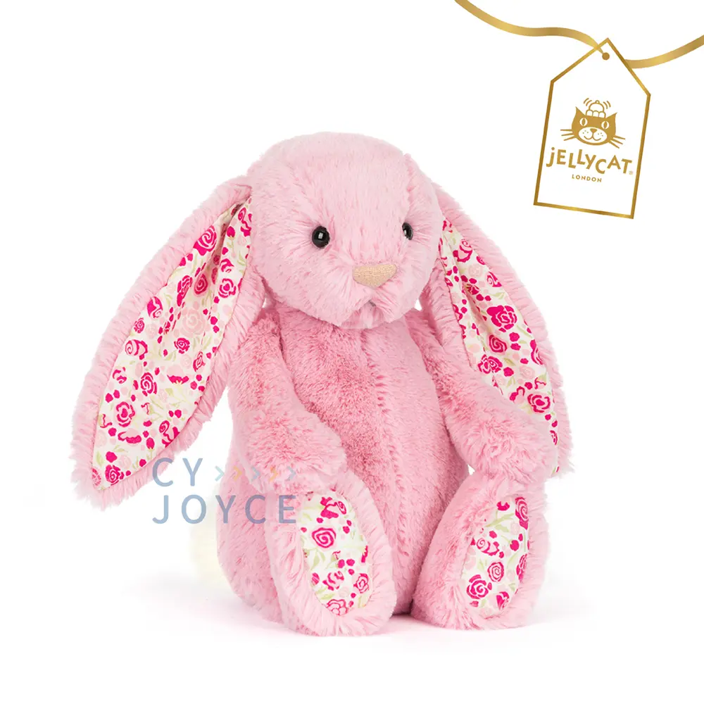 Jellycat奢華致臻安撫碎花兔/ Blushkin Blossom粉紅玫瑰/ 31cm