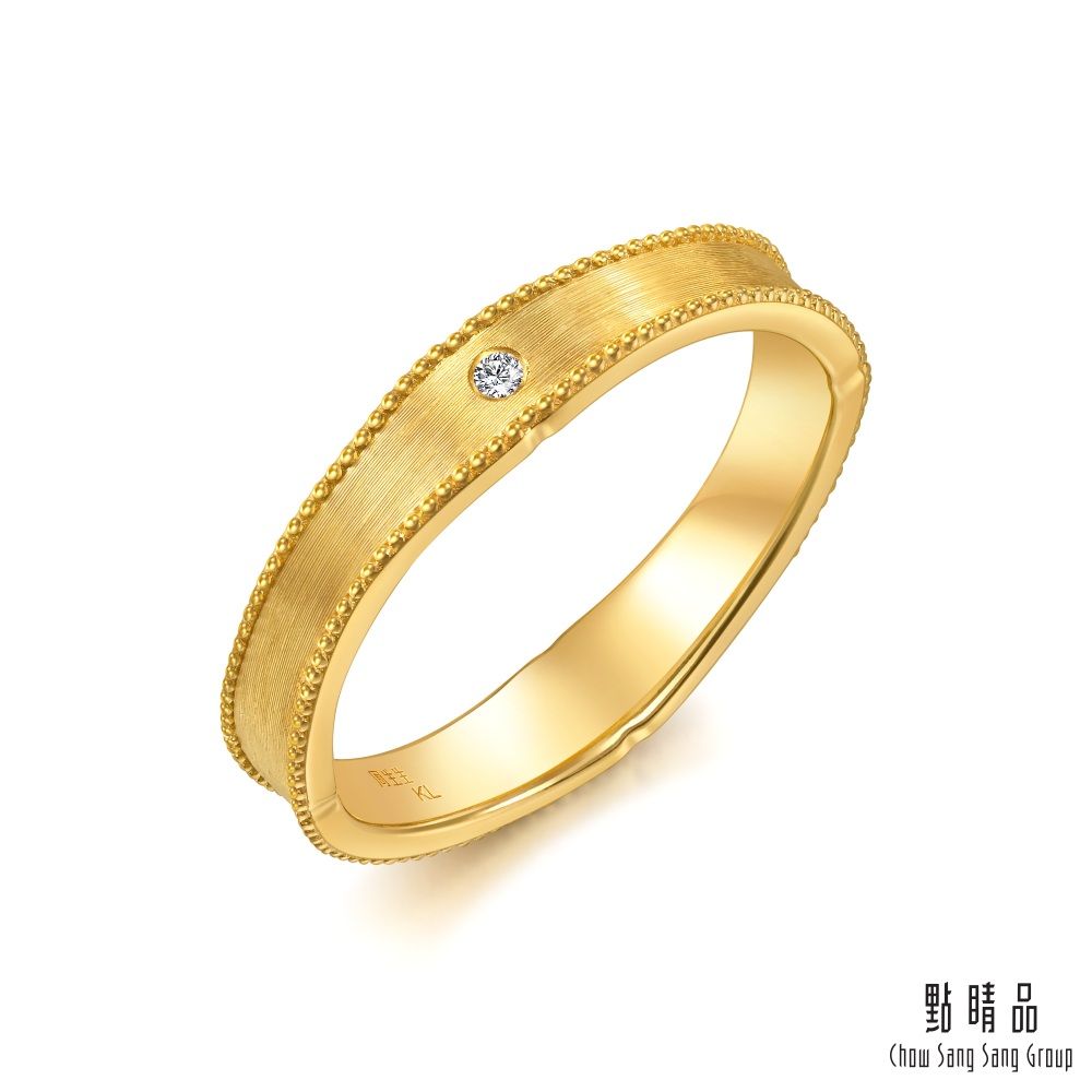 點睛品 香榭印記 鑽石黃金戒指 (男戒)/ 港圍19