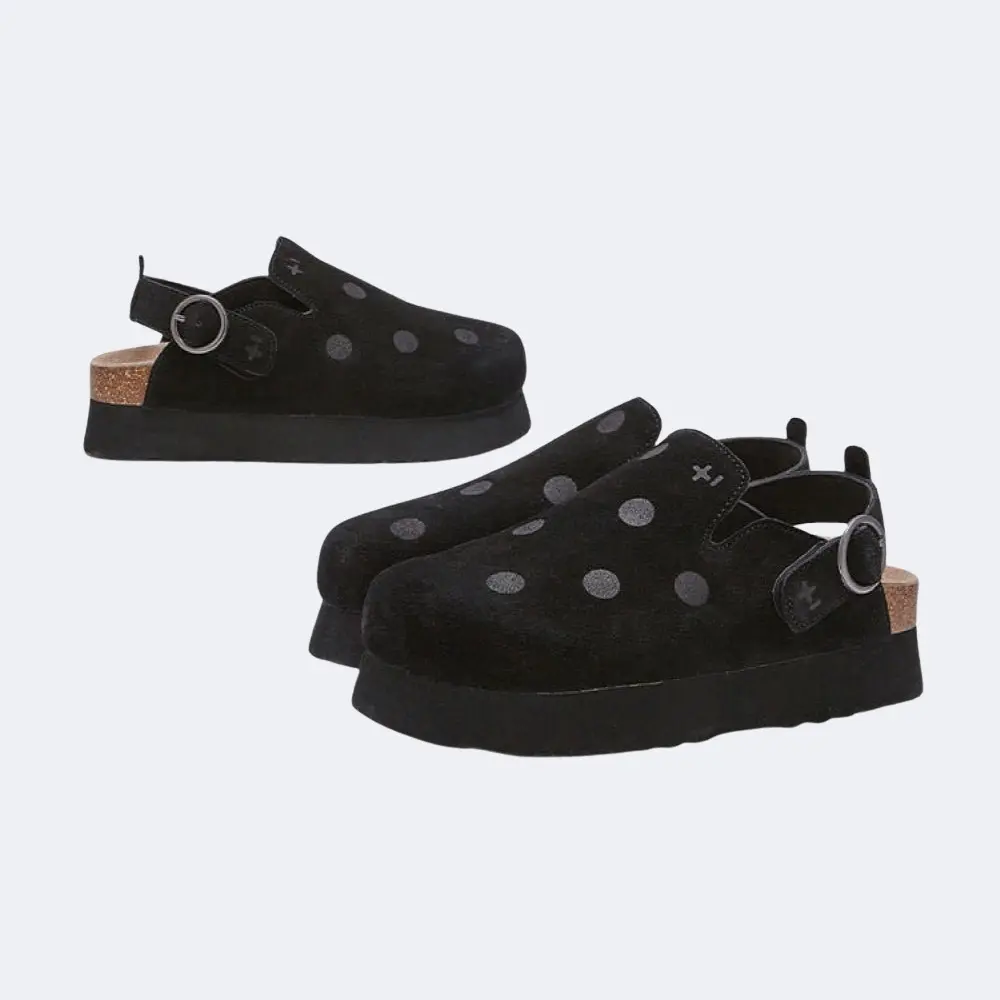 韓國限定 OTZ DOT EDITION TOFFEE CLOG 厚底圓點勃肯涼拖鞋 黑白圓點/ 預購 26 cm