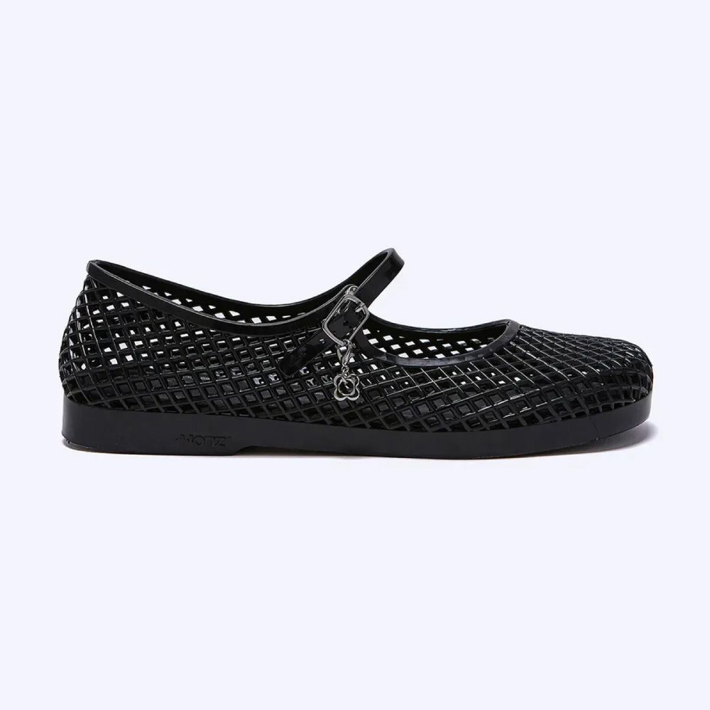 韓國限定 OTZ JELLY STRAP SHOES 果凍感繫帶涼鞋/ 黑色/ 預購 25 cm