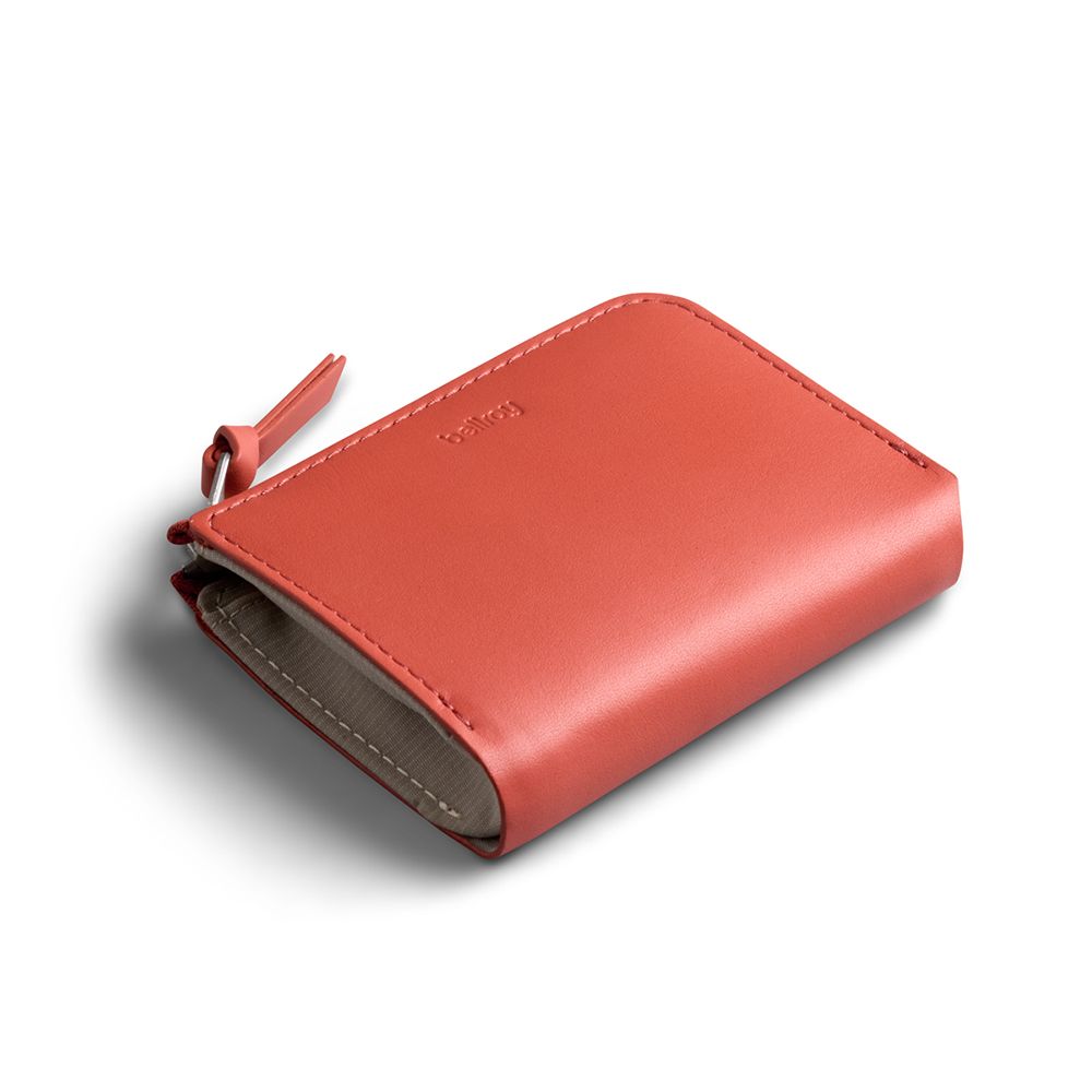 Bellroy L-Pocket 小型隨身皮革短夾 皮夾 拉鍊錢包 RFID防盜 禮物 送禮 推薦(珊瑚橘)