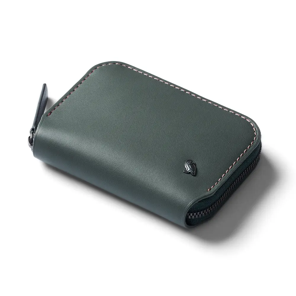 Bellroy Folio Mini 小型隨身皮革零錢包 RFID防盜 拉鍊皮包 卡片收納包 送禮 禮物 推薦(灰綠色)
