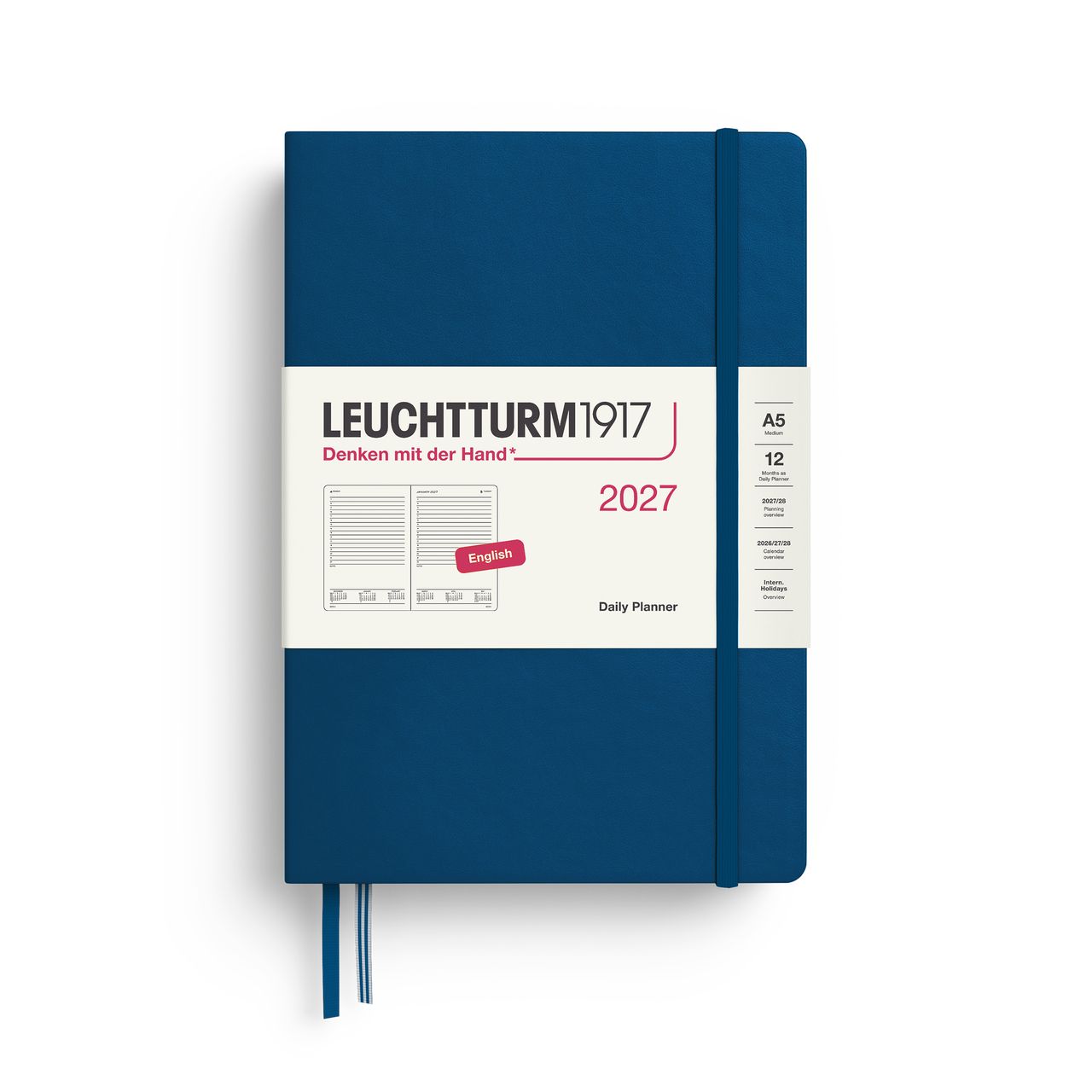 2027德國LEUCHTTURM1917 日誌/ 日計畫/ 21X14公分/ 靛藍/ 硬殼