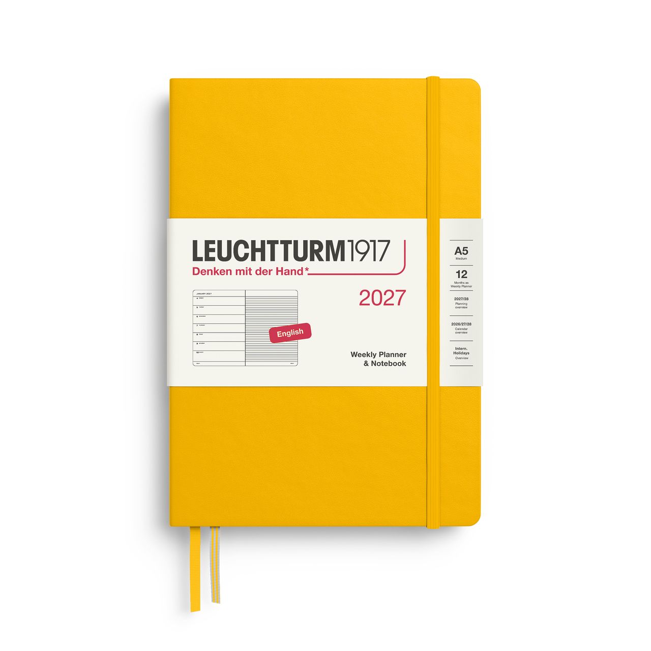 2027德國LEUCHTTURM1917 日誌/ 筆記式週計畫/ 21X14公分/ 向日葵/ 硬殼