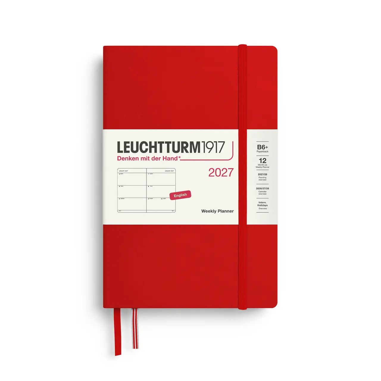 2027德國LEUCHTTURM1917 日誌/ 週計畫/ 12.5X19公分/ 櫻桃/ 硬殼