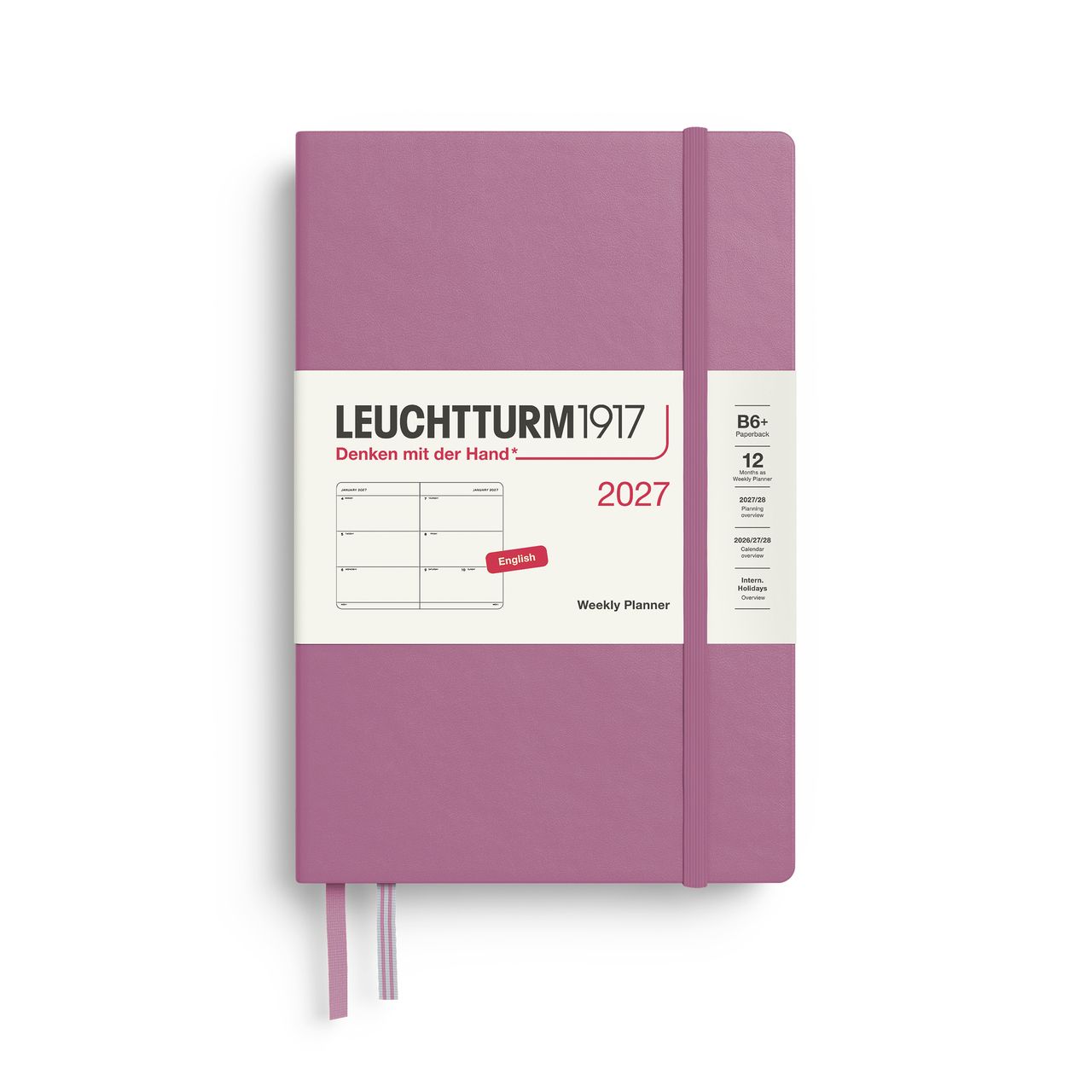 2027德國LEUCHTTURM1917 日誌/ 週計畫/ 12.5X19公分/ 乾燥玫瑰粉/ 硬殼
