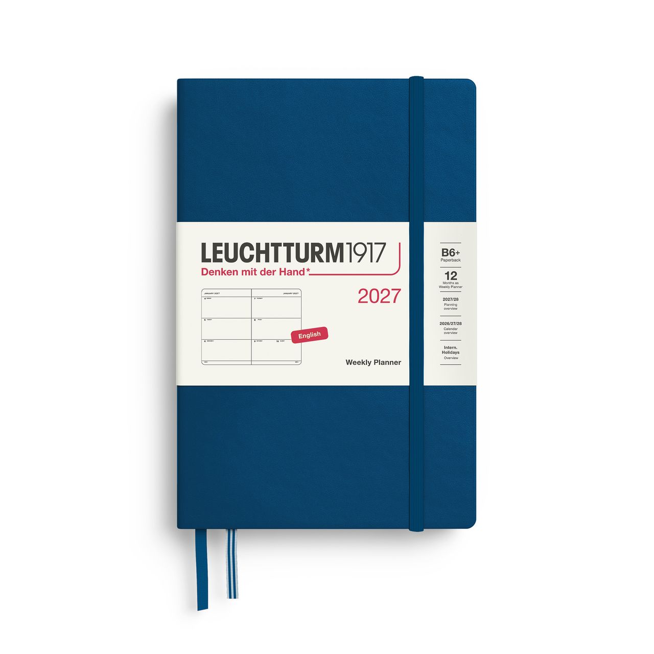 2027德國LEUCHTTURM1917 日誌/ 週計畫/ 12.5X19公分/ 靛藍/ 硬殼