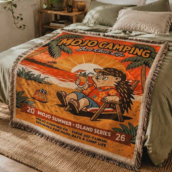 MOJO Camping × Outdoor Nation聯名提花萬用毯/ Roy's加勒比海灘