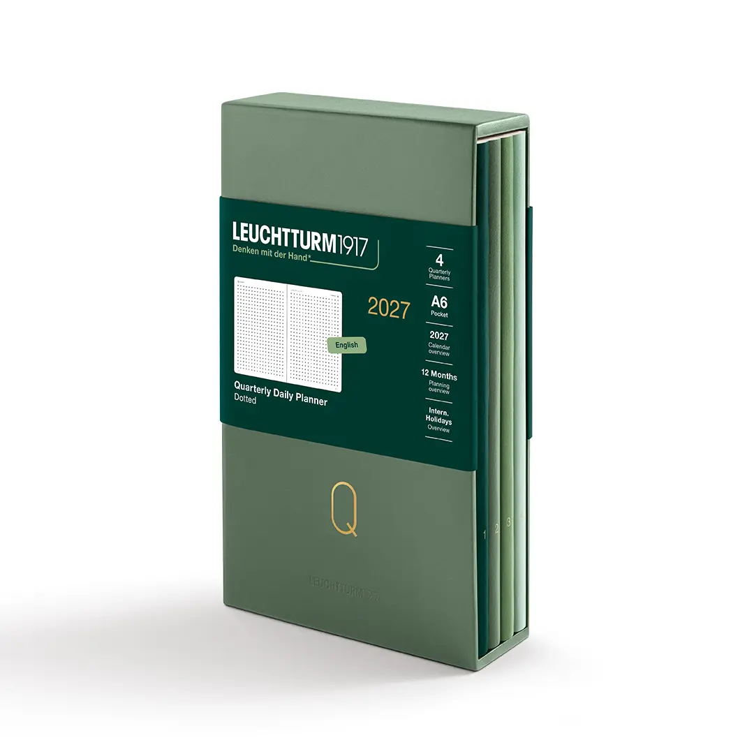 2027德國LEUCHTTURM1917 季度日誌/ 方點日計畫/ 15X9公分/ 4入/ 綠色系