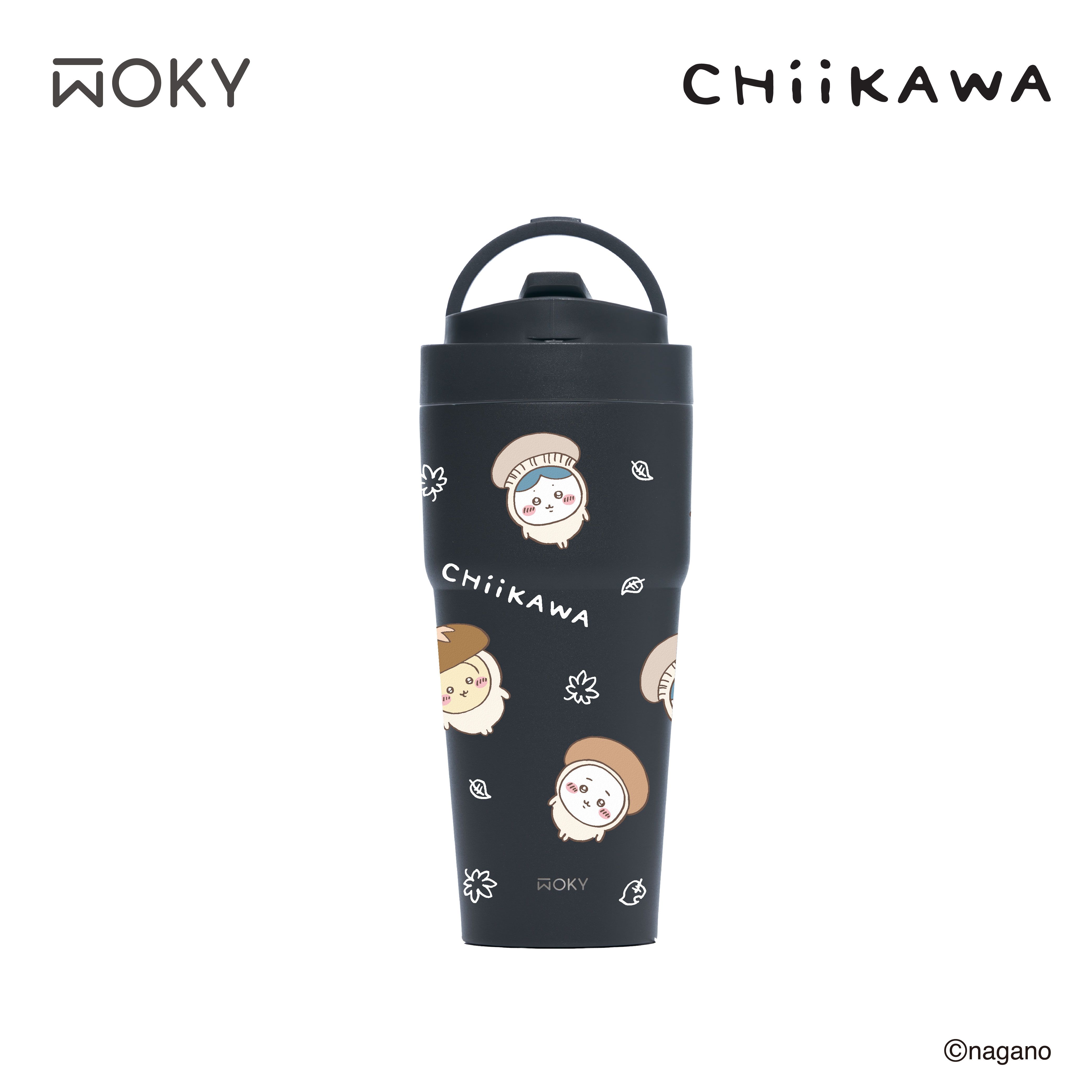 WOKY沃廚 x CHIIKAWA渾圓杯鈦陶瓷/ 770ml/ 香菇灰墨/ 2.0上蓋
