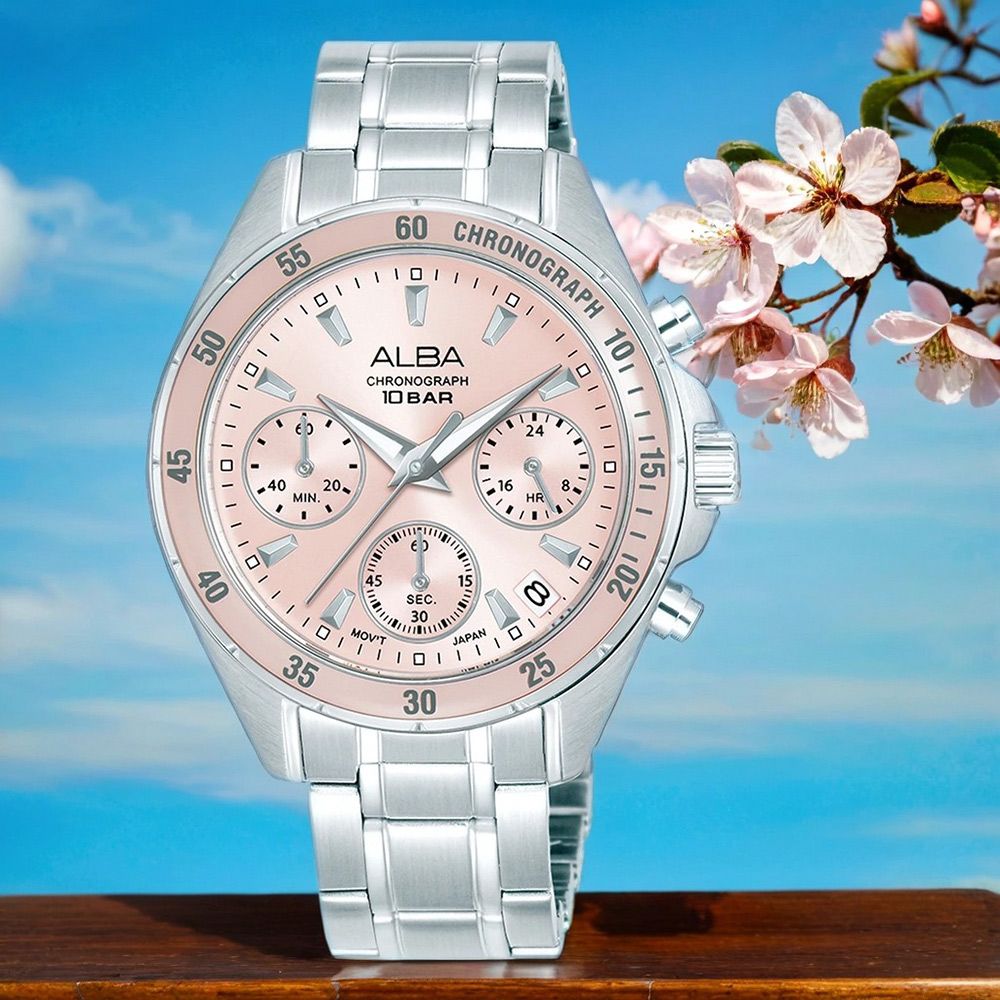 ALBA ACTIVE 三眼計時女錶 手錶-36mm 禮物 送禮 推薦(AT3K95X1/VD53-X417P)