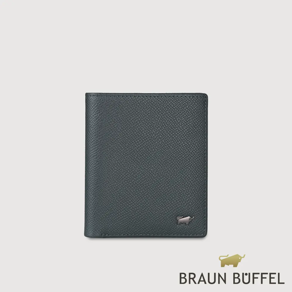 【BRAUN BUFFEL 德國小金牛】台灣總代理 HOMME-ZW 6卡直立短夾-藍色/BF599-306-NY