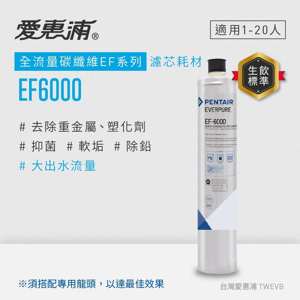 【愛惠浦】EF6000碳纖活性碳濾芯(DIY更換)