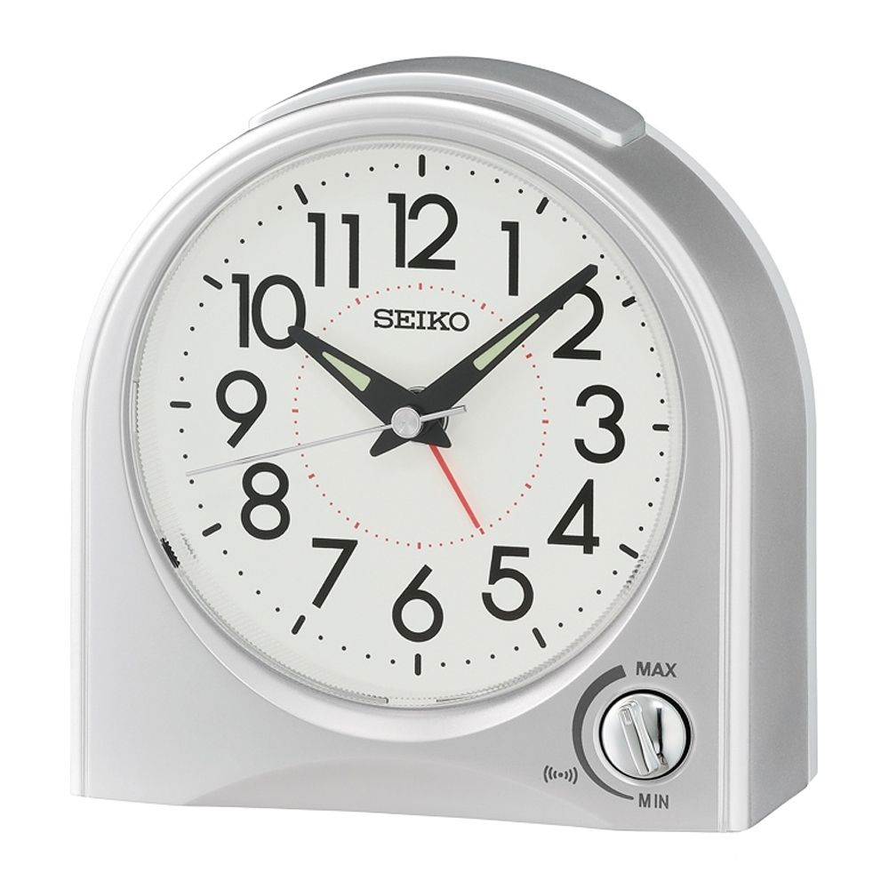 SEIKO 精工 滑動式秒針嗶嗶聲靜音貪睡鬧鐘 時鐘 禮物 送禮(QHE204S)