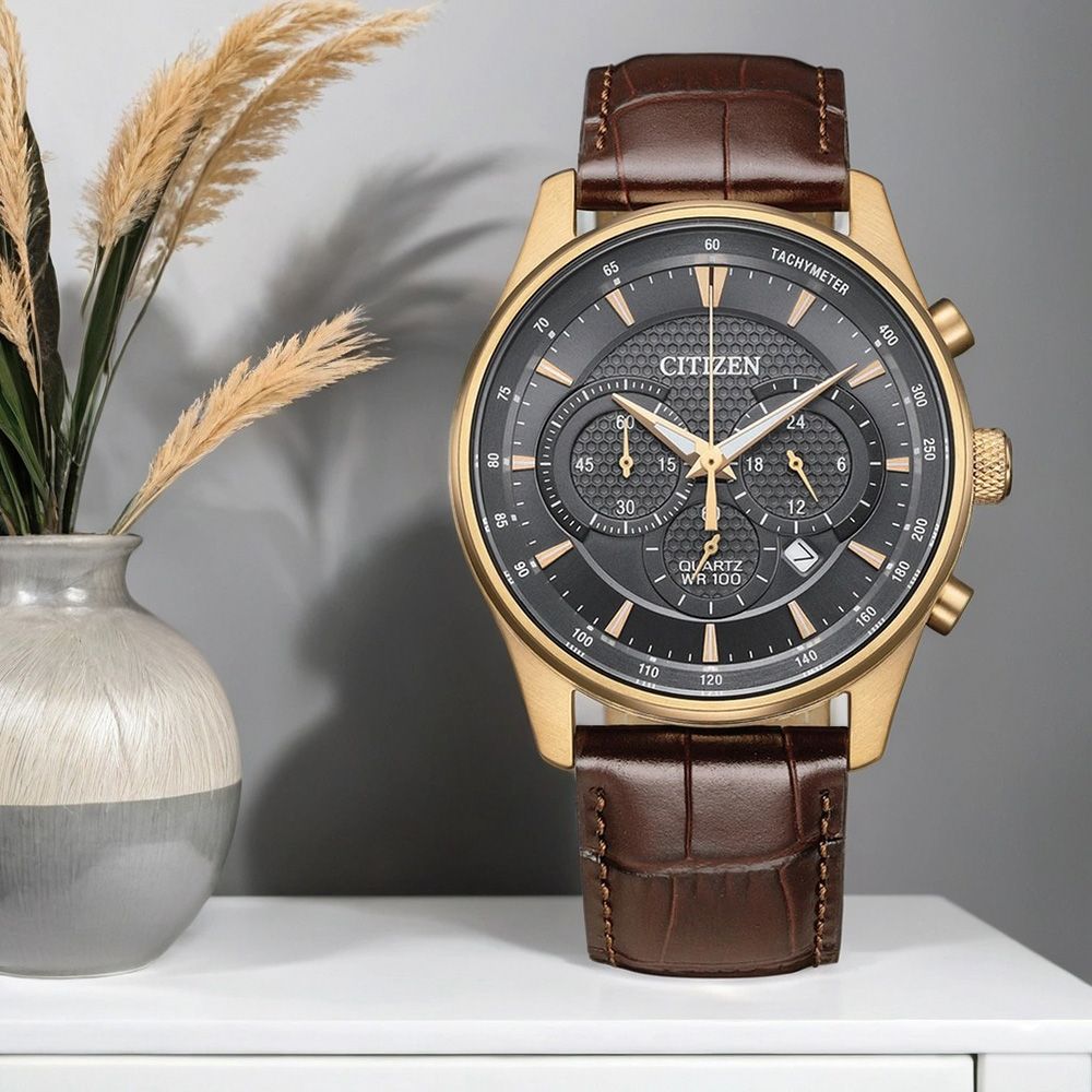 CITIZEN 星辰 Chronograph 經典不敗三眼計時手錶-42mm 禮物 送禮 推薦(AN8193-02H)
