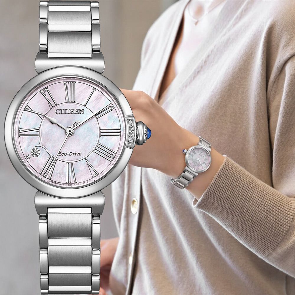 CITIZEN 星辰 L系列 限量 Maybells 幸福鈴蘭 光動能大三針女錶-29.5mm 禮物 送禮 推薦(EM1060-87Y)
